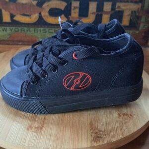 Heelys Roller Sneakers, Classic X2, Kid Size 12, Unisex, Black and Red Shoe